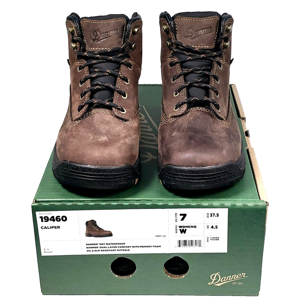 Danner Womens Size 7 W Caliper 5" Brown Leather Waterproof Work Boots 19460